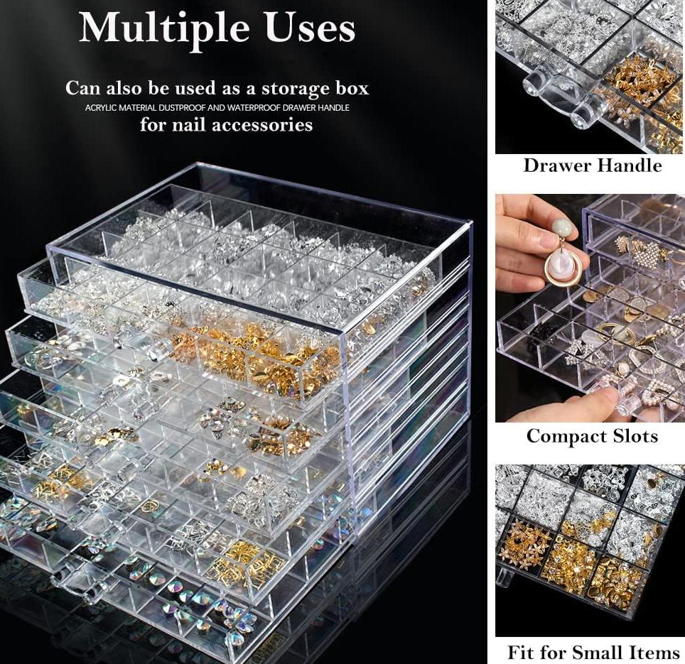 Acrylic 5-Drawer Jewellery Case with 120 Compartments - Image 2