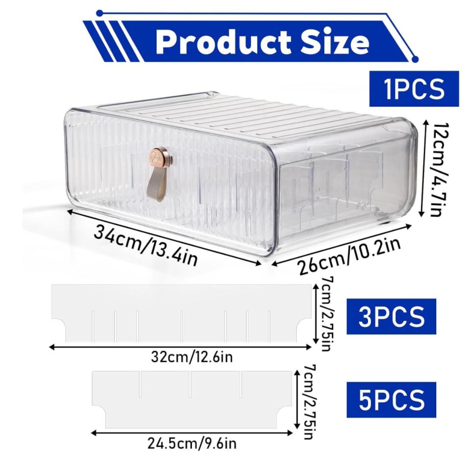 24-Compartment Sock & Underwear Drawer Divider with Drawers - Image 2
