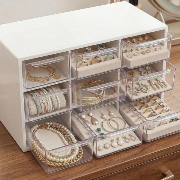 9-Compartment Desktop Drawer for Hardware & Cosmetics