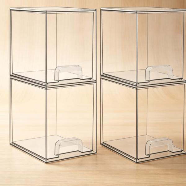4-Pack 19.3cm Tall Stackable Drawers for Skincare