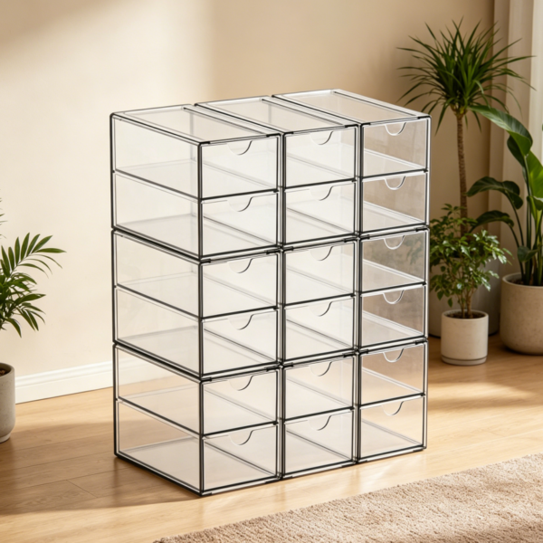 9-Piece Set of Small Acrylic Drawers (18 Total)