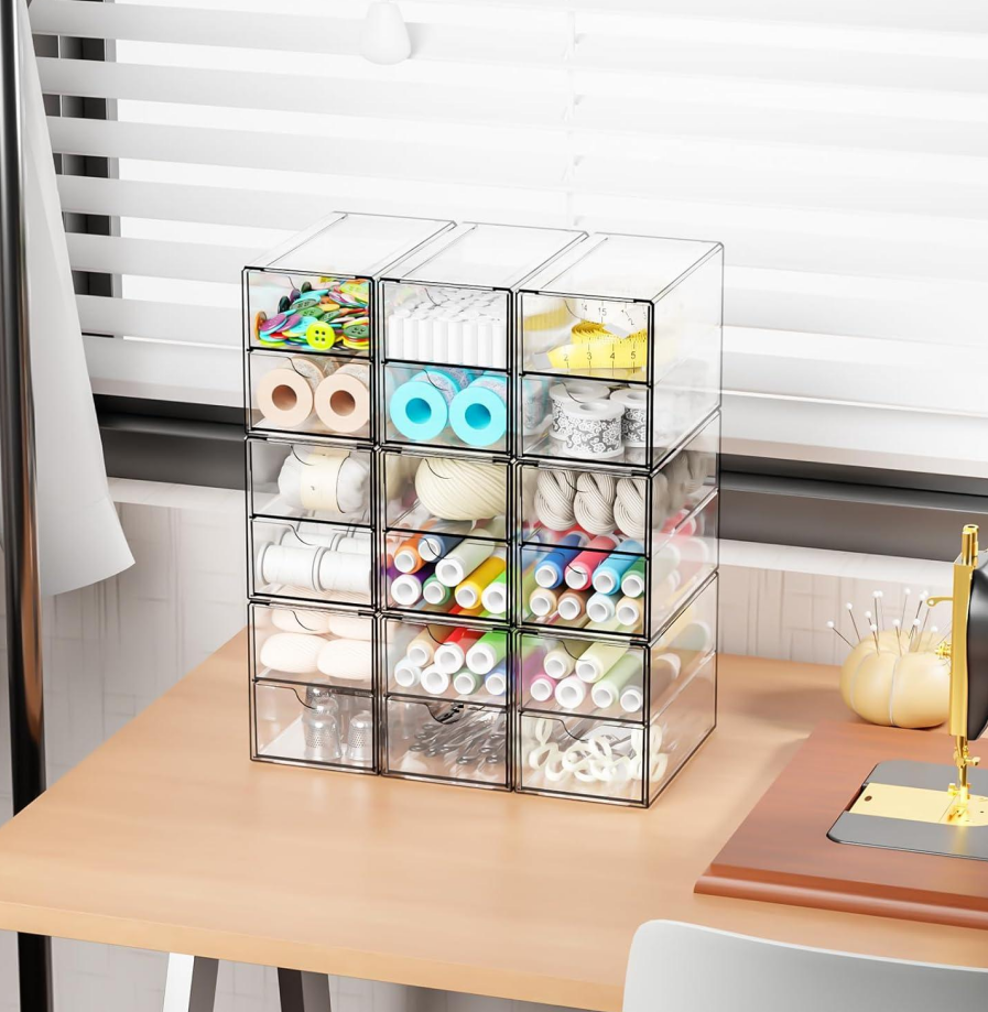 9-Piece Set of Small Acrylic Drawers (18 Total) - Image 2