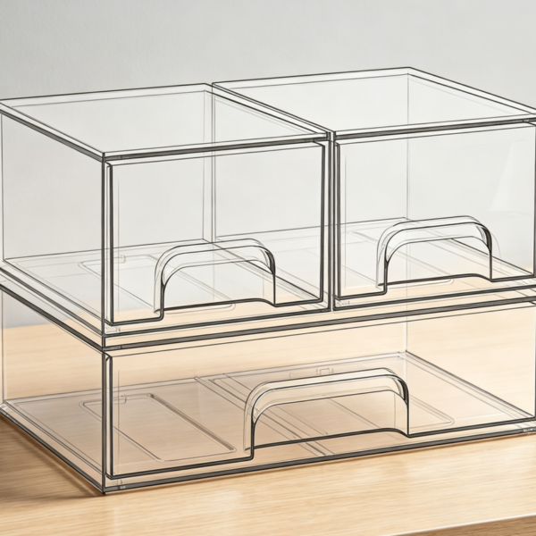 3-Pack Stackable Acrylic Drawers for Bathrooms & Pantries