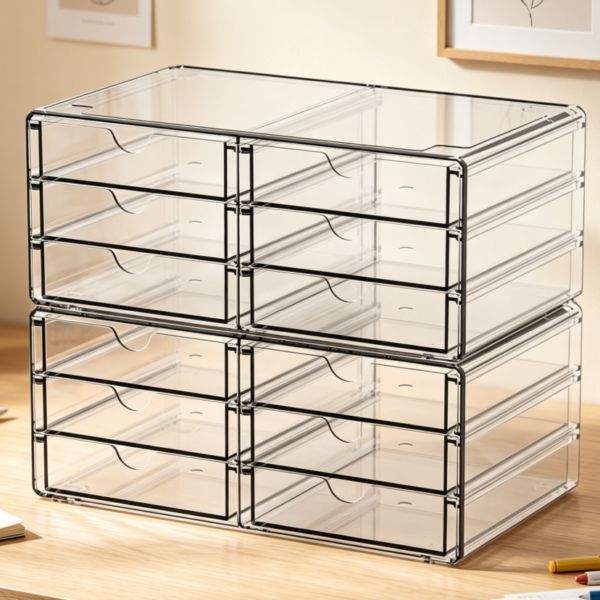 2-Piece Acrylic Drawer Set (12 Small Drawers)