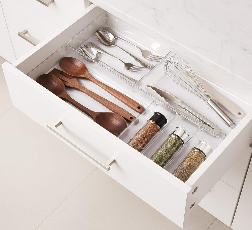 8-Piece Large Acrylic Drawer Trays with Non-Slip Base - Image 2