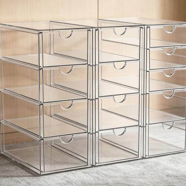 3-Piece Acrylic 13-Drawer Organiser for Office & Bathroom