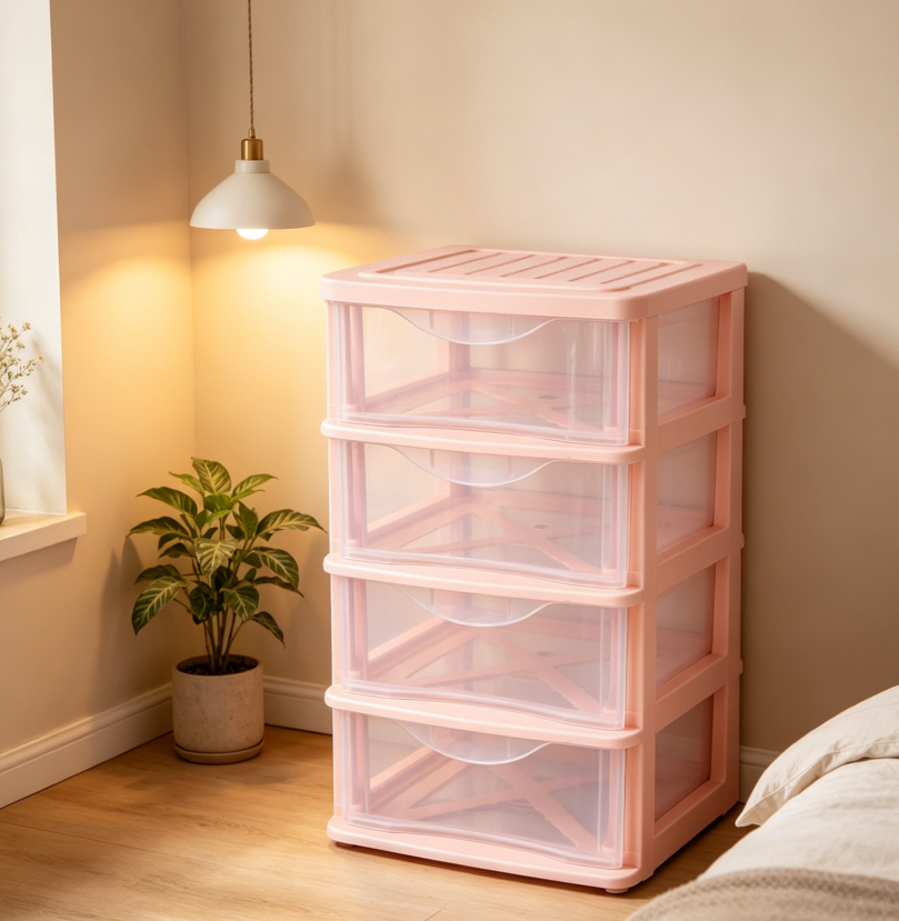 Clear 4-Compartment Desktop Drawer (30.5cm x 17.5cm x 13.5cm)