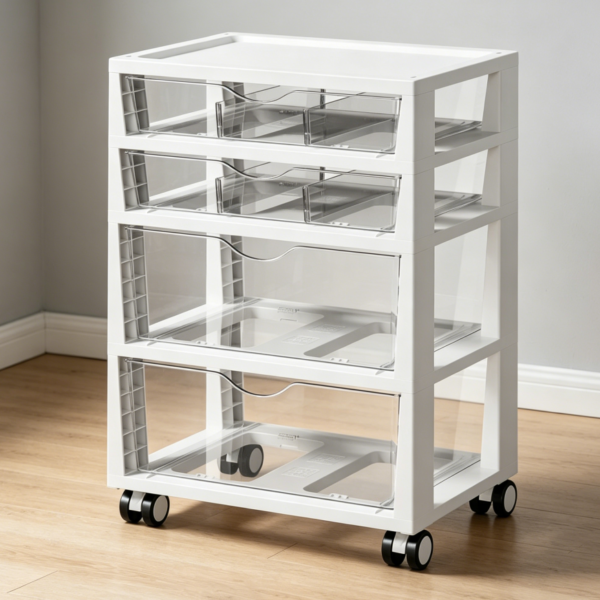 4-Tier Rolling Drawer Cart for Art Supplies & Toys