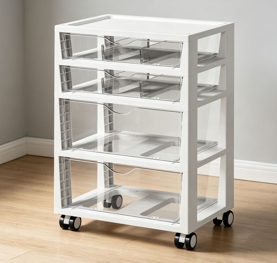 4-Tier Rolling Drawer Cart for Art Supplies & Toys