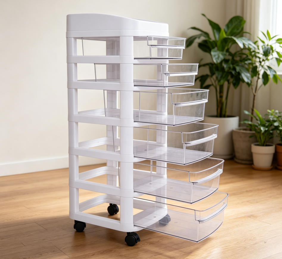 6-Drawer Rolling Craft Cart with 4 Swivel Wheels
