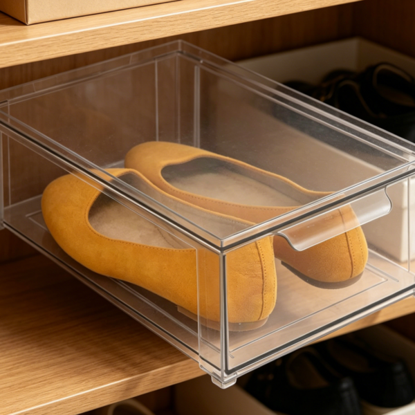 Transparent Wardrobe Bins with Pull-Out Drawers